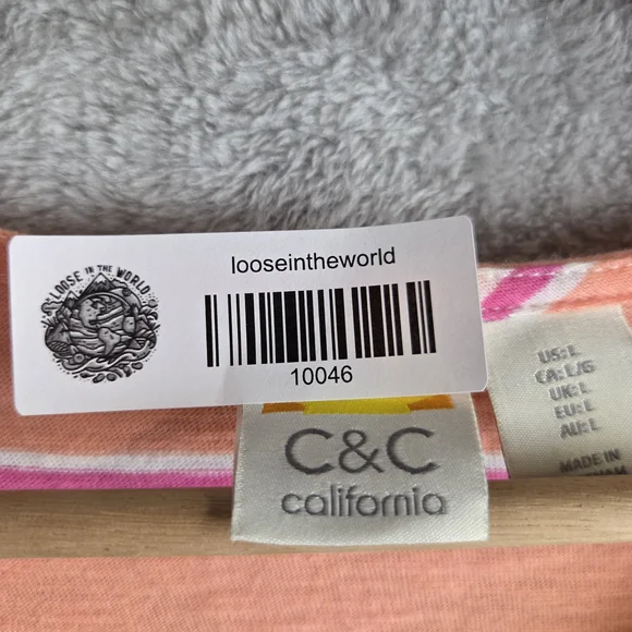 C&C California Pink and Yellow Sheath Dress Casual Short Sleeve - Picture 10 of 10